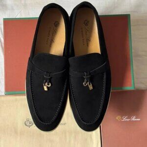 Loro Piana Women's Black Loafers 38